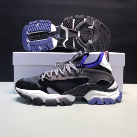 Moncler Cowhide Mesh Sneakers For Men And Women Black