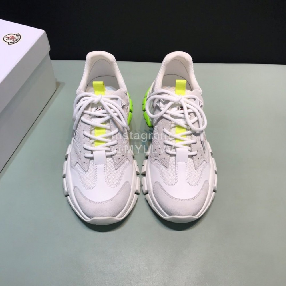 Moncler Cowhide Mesh Sneakers For Men And Women Yellow