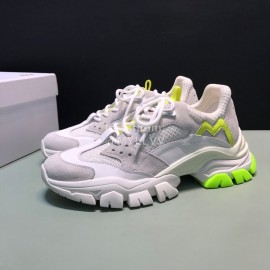 Moncler Cowhide Mesh Sneakers For Men And Women Yellow