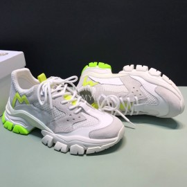 Moncler Cowhide Mesh Sneakers For Men And Women Yellow