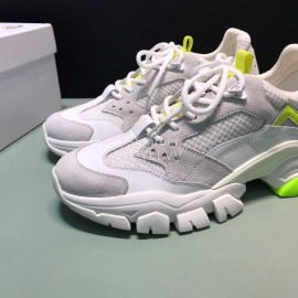 Moncler Cowhide Mesh Sneakers For Men And Women Yellow