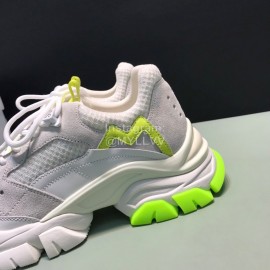 Moncler Cowhide Mesh Sneakers For Men And Women Yellow