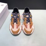 Moncler Cowhide Mesh Sneakers For Men And Women Brown