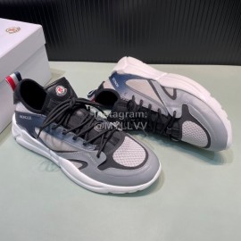 Moncler Mesh Cowhide Sneakers For Men Gray
