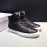 Moncler Autumn Winter Leather High Top Sneakers For Men Black