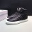 Moncler Autumn Winter Leather High Top Sneakers For Men Black