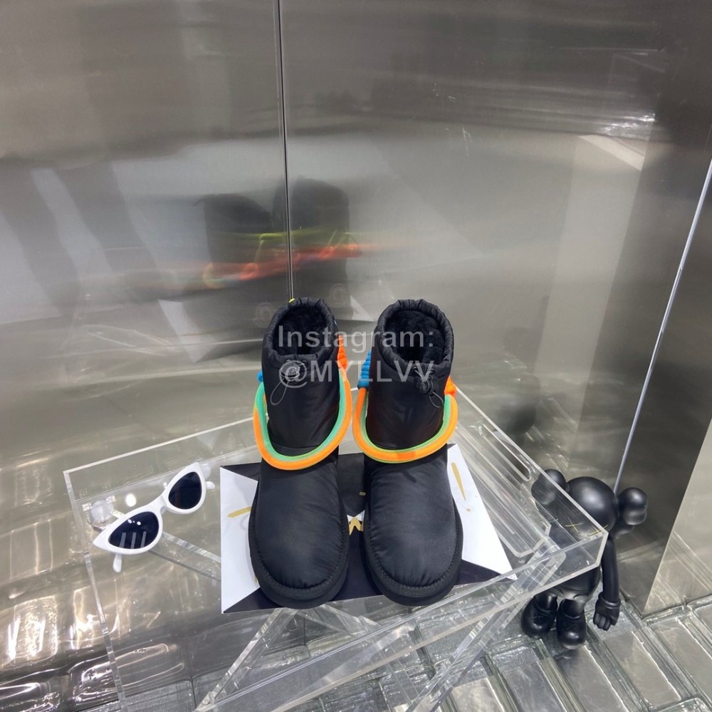 Moncler Waterproof Climbing Buckle Lock Crimson Pull Rope Wool Boots For Women Black