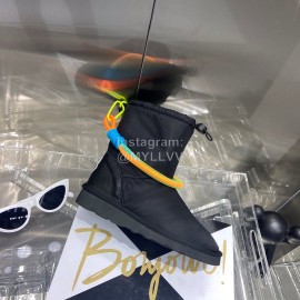 Moncler Waterproof Climbing Buckle Lock Crimson Pull Rope Wool Boots For Women Black