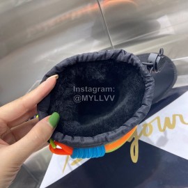 Moncler Waterproof Climbing Buckle Lock Crimson Pull Rope Wool Boots For Women Black