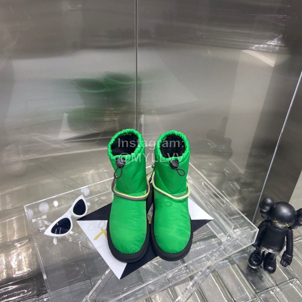 Moncler Waterproof Climbing Buckle Lock Crimson Pull Rope Wool Boots For Women Green