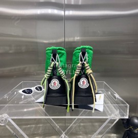 Moncler Waterproof Climbing Buckle Lock Crimson Pull Rope Wool Boots For Women Green