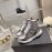 Moncler Fashion Waterproof Down Thick Bottom High Top Shoes Silver