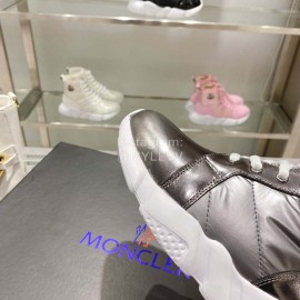 Moncler Fashion Waterproof Down Thick Bottom High Top Shoes Silver