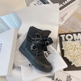 Moncler Fashion Waterproof Down Bow Boots Shoes For Women Black