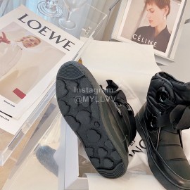 Moncler Fashion Waterproof Down Bow Boots Shoes For Women Black