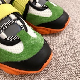 Moschino Color Matching Thick Soles Sneakers For Women Green