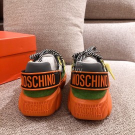 Moschino Color Matching Thick Soles Sneakers For Women Green