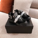 Moschino Color Matching Thick Soles Sneakers For Women Black