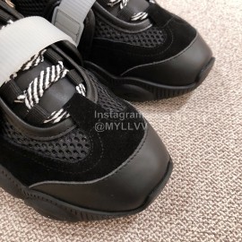 Moschino Color Matching Thick Soles Sneakers For Women Black