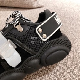 Moschino Color Matching Thick Soles Sneakers For Women Black