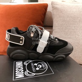 Moschino Color Matching Thick Soles Sneakers For Women Black