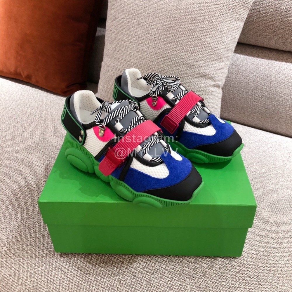 Moschino Color Matching Thick Soles Sneakers For Women Blue