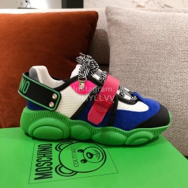 Moschino Color Matching Thick Soles Sneakers For Women Blue