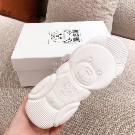 Moschino Color Matching Thick Soles Sneakers For Women Rose Red