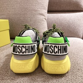 Moschino Color Matching Thick Soles Sneakers For Women Gray
