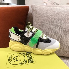 Moschino Color Matching Thick Soles Sneakers For Women Gray