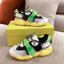 Moschino Color Matching Thick Soles Sneakers For Women Gray