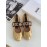 Moschino Spring Leather Ballet Shoes For Women Gold