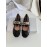 Moschino Spring Leather Ballet Shoes For Women Black