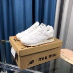 New Balance Miumiu Denim Sneakers For Women White