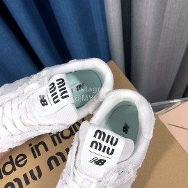 New Balance Miumiu Denim Sneakers For Women White