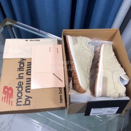 New Balance Miumiu Denim Sneakers For Women Beige