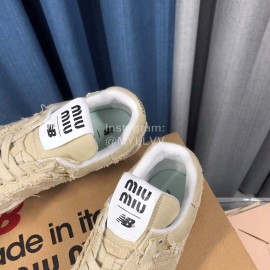New Balance Miumiu Denim Sneakers For Women Beige