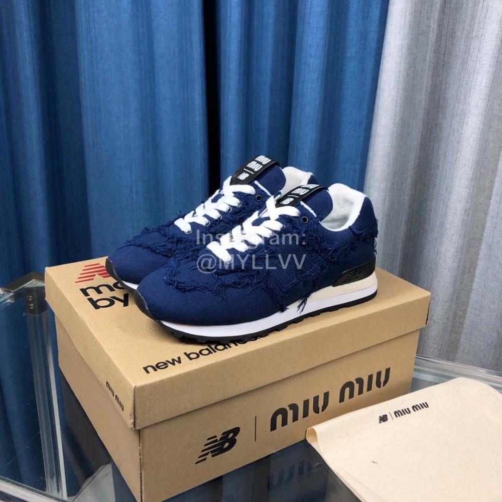 New Balance Miumiu Denim Sneakers For Women Navy