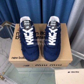 New Balance Miumiu Denim Sneakers For Women Navy