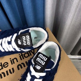 New Balance Miumiu Denim Sneakers For Women Navy