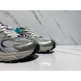 New Balance Mesh Sneakers For Men And Women Silver