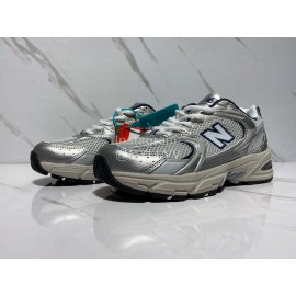 New Balance Mesh Sneakers For Men And Women Silver