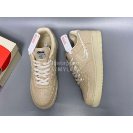 Stussy Nike Airfoce 1 Low Casual Board Shoes For Men And Women Beige