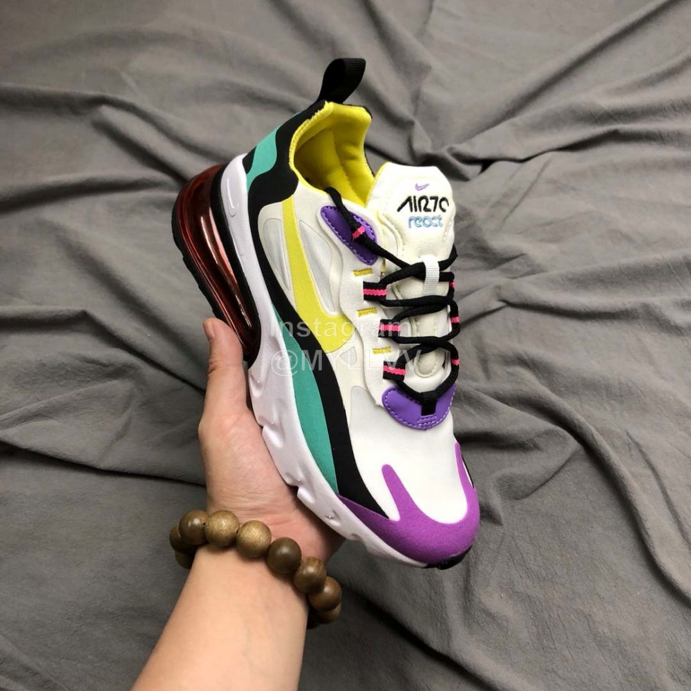 Nike Air Max 270 React Hyper Jade Running Shoes For Women White Purple