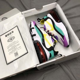 Nike Air Max 270 React Hyper Jade Running Shoes For Women White Purple