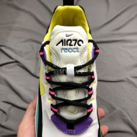 Nike Air Max 270 React Hyper Jade Running Shoes For Women White Purple