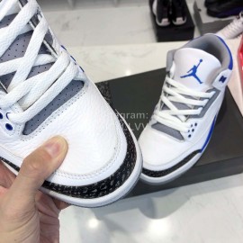 Nike Air Jordan 3 Basketball Shoes For Men White Blue
