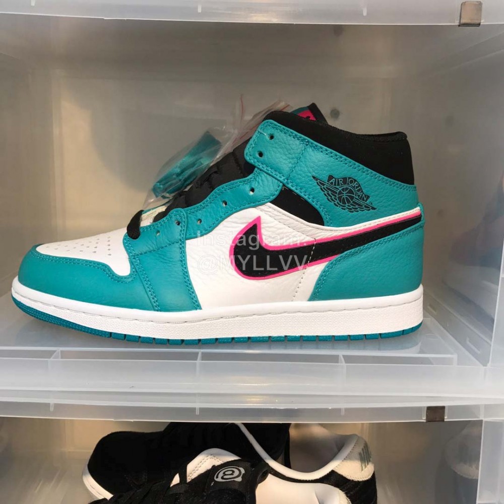 Nike Aj 1 Mid Sneakers Green White For Men And Women 