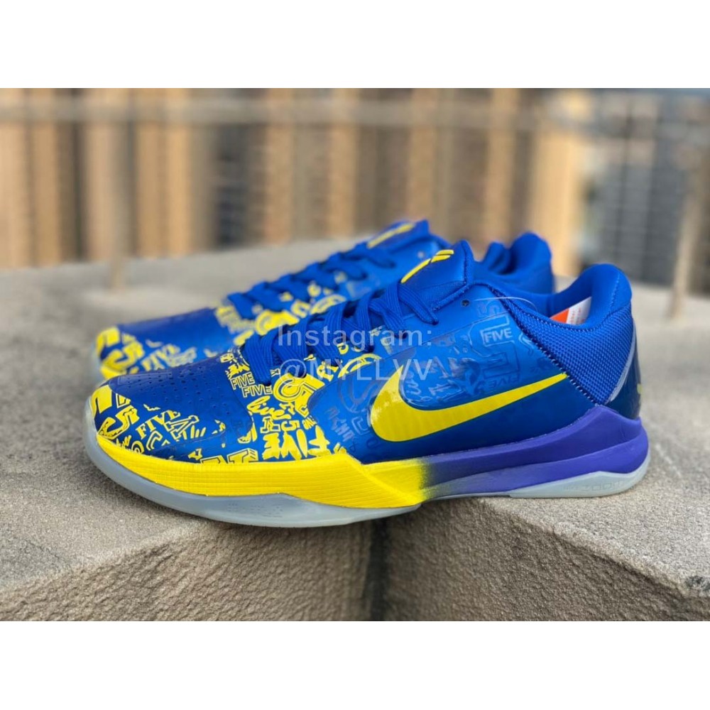 Nike Zoom Kobe 5 Sneakers For Men Blue Yellow