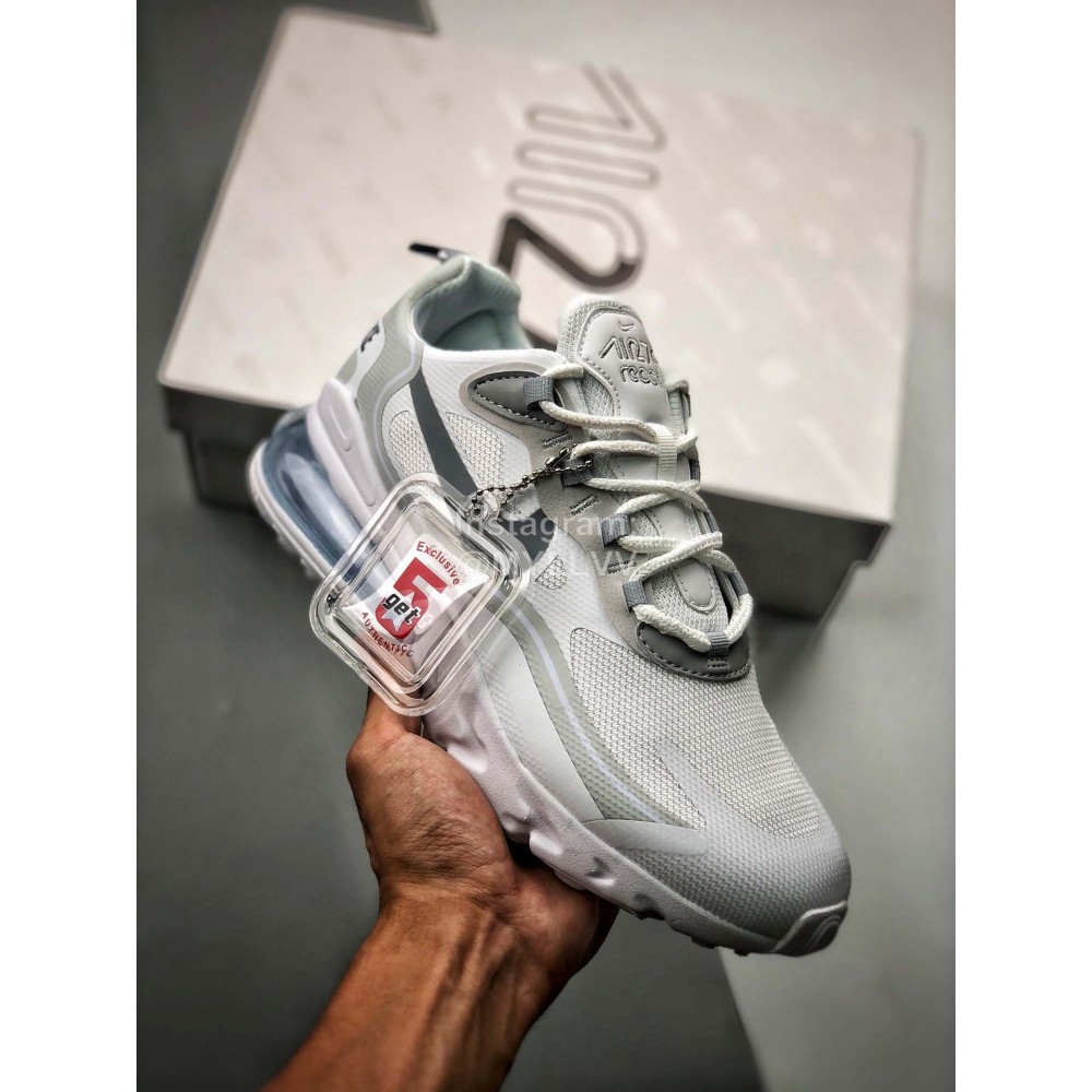 Nike Air Max 270 React Running Shoes White Gray For Men And Women